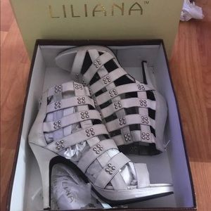 Silver cage stilettos